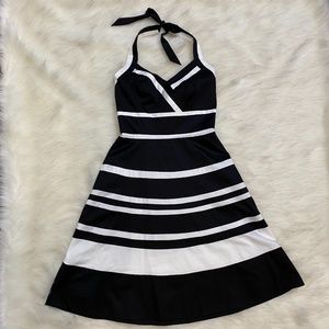 White House Black Market Striped Halter Sundress